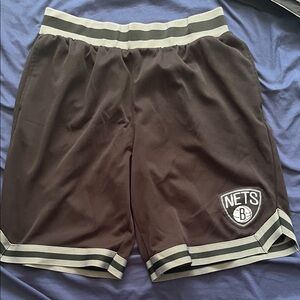 Men's Black and Grey Brooklyn Nets shorts